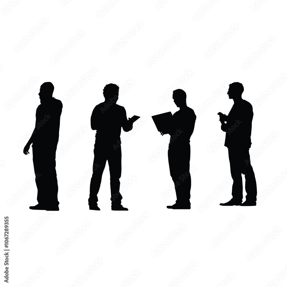 Tech guy silhouette flat vector design Tech guy silhouette flat vector design