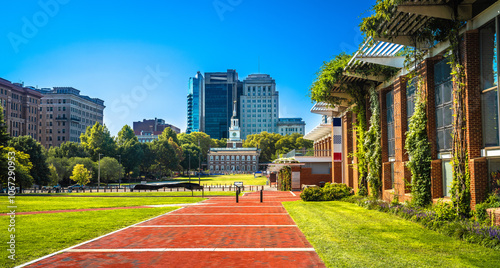 Obraz na płótnie Philadelphia Independence Mall landmark panoramic view w salonie
