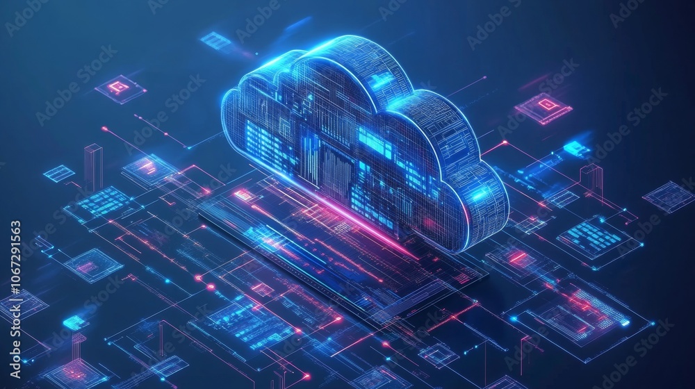 Futuristic Data Transfer, seamless cloud computing, vast data exchange, advanced digital technology, innovative connectivity solutions