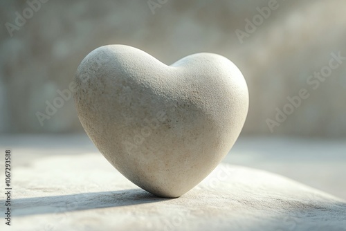 Smooth Heart-Shaped Stone in Minimalist Style