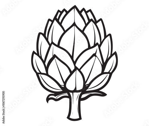 Hand drawn sketch artichoke illustration, Artichoke cartoon style vector, Artichoke vegetables icon