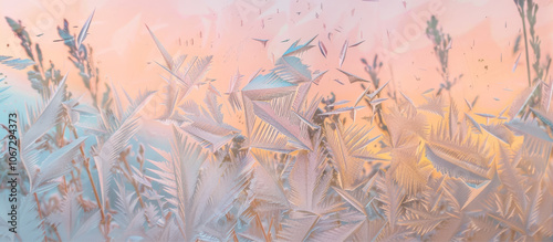 Frosty patterns on frozen glass
