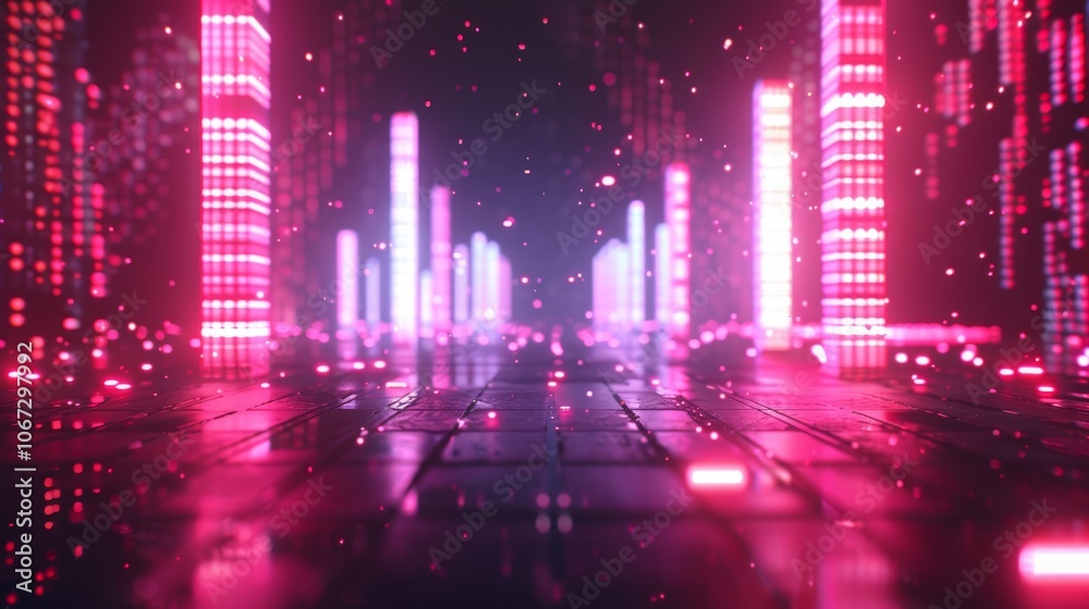 Futuristic E-Sport Event Background with Neon Lights and Digital Effects for Gaming and Virtual Competitions Futuristic E-Sport Event Background with Neon Lights and Digital Effects for Gaming and Virtual Competitions