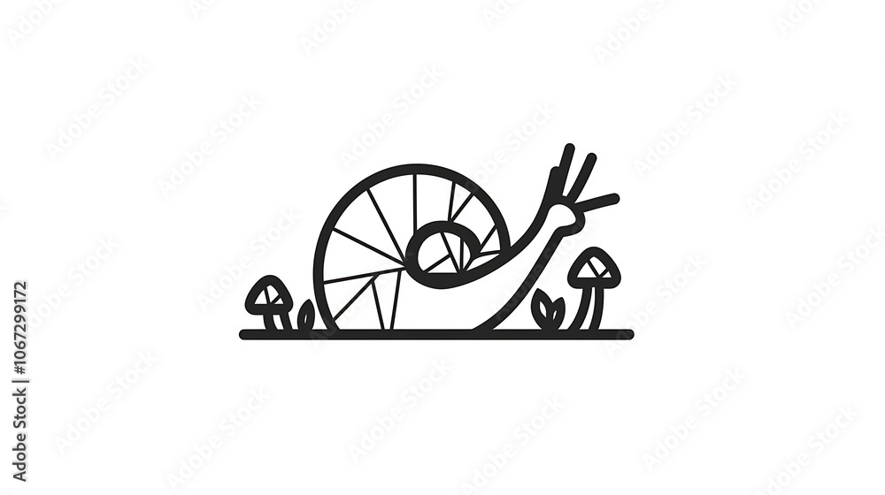Fototapeta premium Simple Origami Snail Logo Design