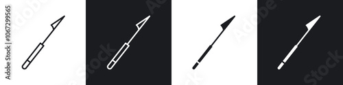 Harpoon icon in thin outlined.