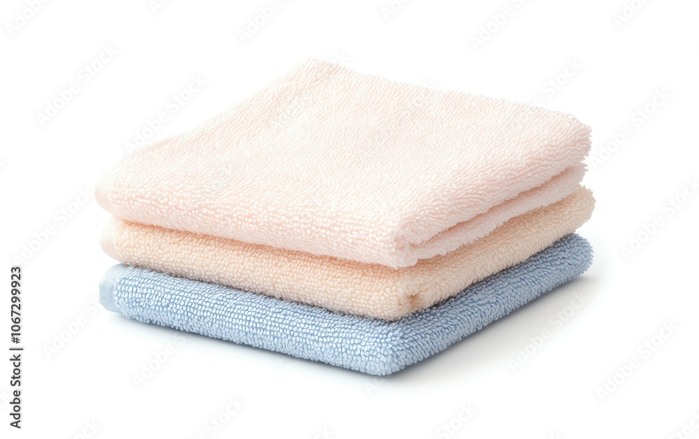 Soft and fluffy towels stacked in soothing pastel colors, perfect for bathroom or spa settings to promote relaxation and comfort. Soft and fluffy towels stacked in soothing pastel colors, perfect for bathroom or spa settings to promote relaxation and comfort.