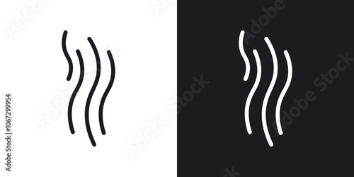 Smoke steam silhouette icon in thin outlined.