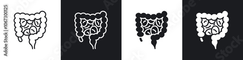 Gut icon in thin outlined.