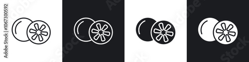 Grapefruit icon in thin outlined.