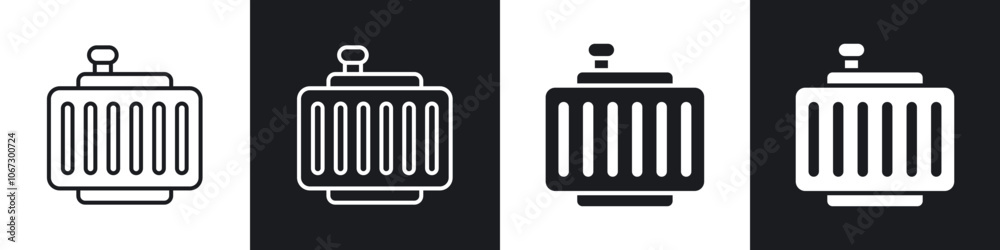 Car radiator icon in thin outlined. Car radiator icon in thin outlined.