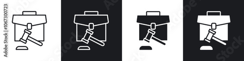 Employment law icon in thin outlined.