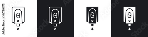 Electrical soap box icon in thin outlined.