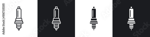 Spark plug icon in thin outlined.