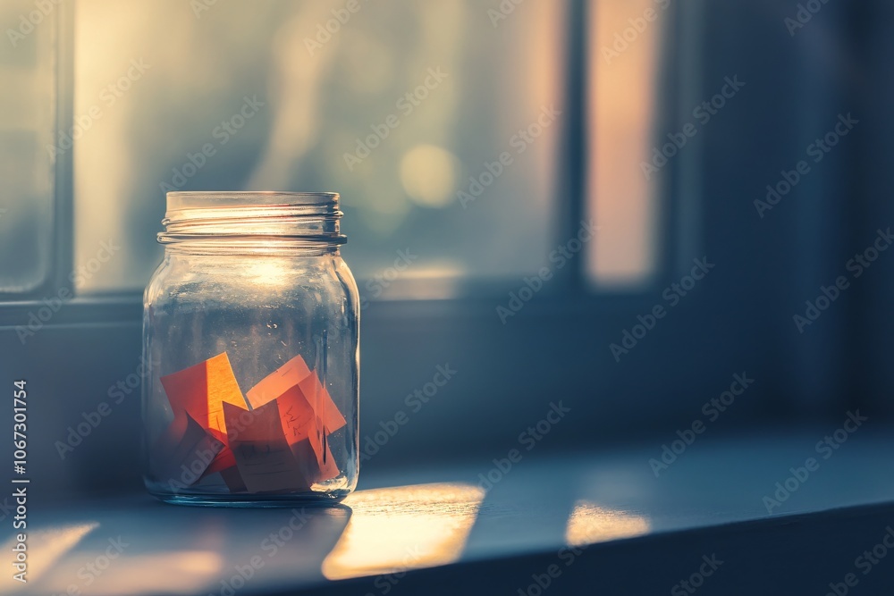Minimalist Macro Photograph of Goal Setting Jar Minimalist Macro Photograph of Goal Setting Jar