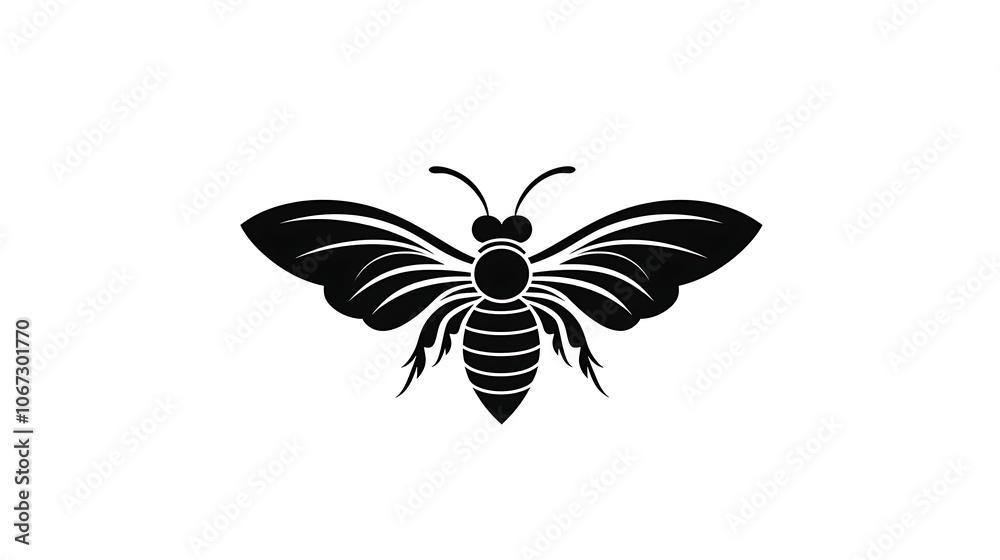 Obraz premium Simple Origami Bee Logo Design in Black and White