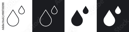 Blood drops icon in thin outlined.