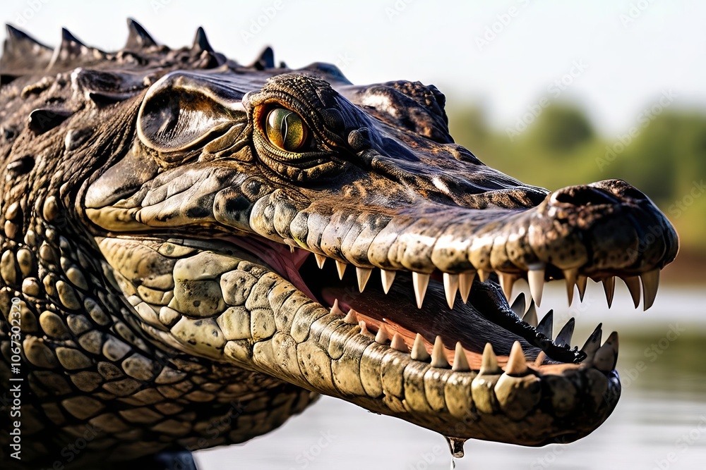 Fototapeta premium a powerful crocodiles jaws a deadly weapon for hunting