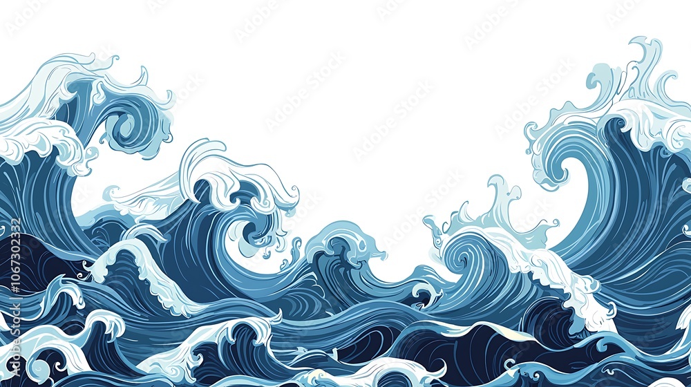 Serene Ocean Waves in Calming Blue Tones Serene Ocean Waves in Calming Blue Tones