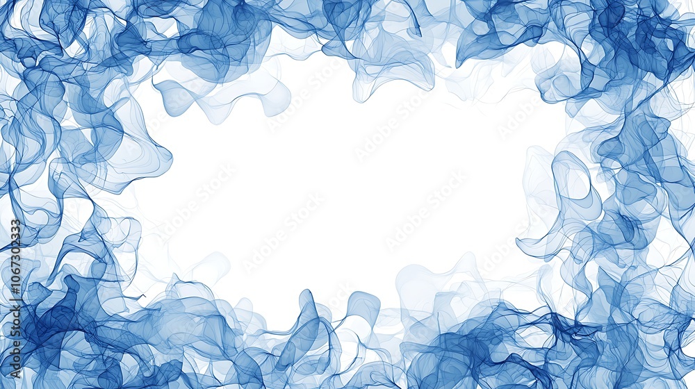 Calm Blue Ocean Waves with Serene Border Design Calm Blue Ocean Waves with Serene Border Design