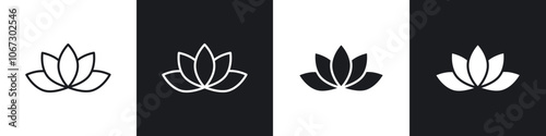 Lotus icon in thin outlined.