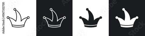 Joker hat icon in thin outlined.