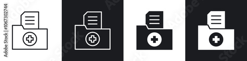 Medical history icon in thin outlined.