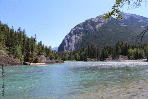Mountains along river 