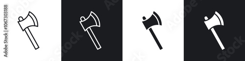 Hatchet icon in thin outlined.