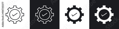 Execution icon in thin outlined.