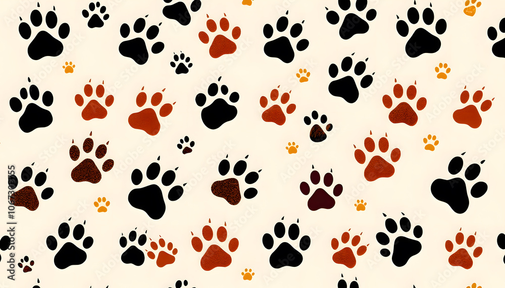 Fototapeta premium Wild Animal Paw Print Trail.