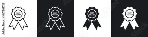 Best seller icon in thin outlined.