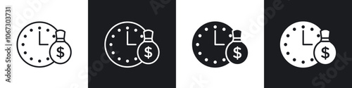 Long term investment icon in thin outlined.