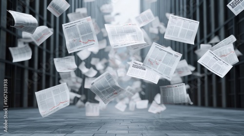 Floating Newspapers on Stock Market Trends