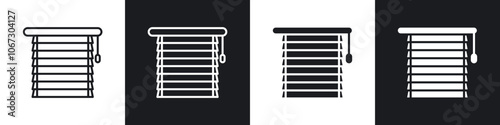 Blinds icon in thin outlined.
