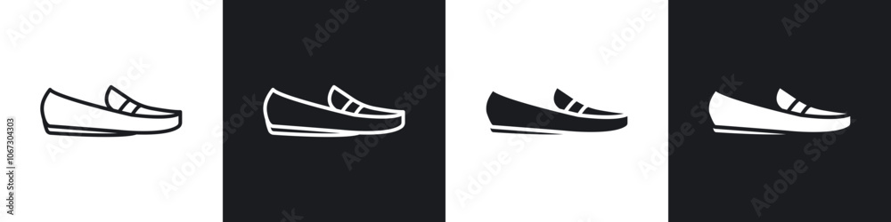 Loafer icon in thin outlined. Loafer icon in thin outlined.