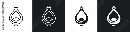 Urinal icon in thin outlined.
