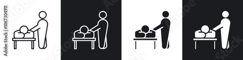 Massage icon in thin outlined.