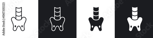 Pelvis icon in thin outlined.