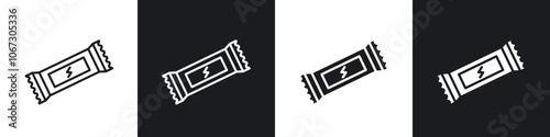 Energy bar icon in thin outlined.