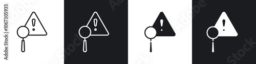 Risk analysis icon in thin outlined.