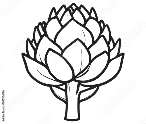 Hand drawn sketch artichoke illustration, Artichoke cartoon style vector, Artichoke vegetables icon