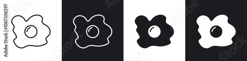 Omelet icon in thin outlined.