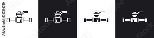 Valve icon in thin outlined.