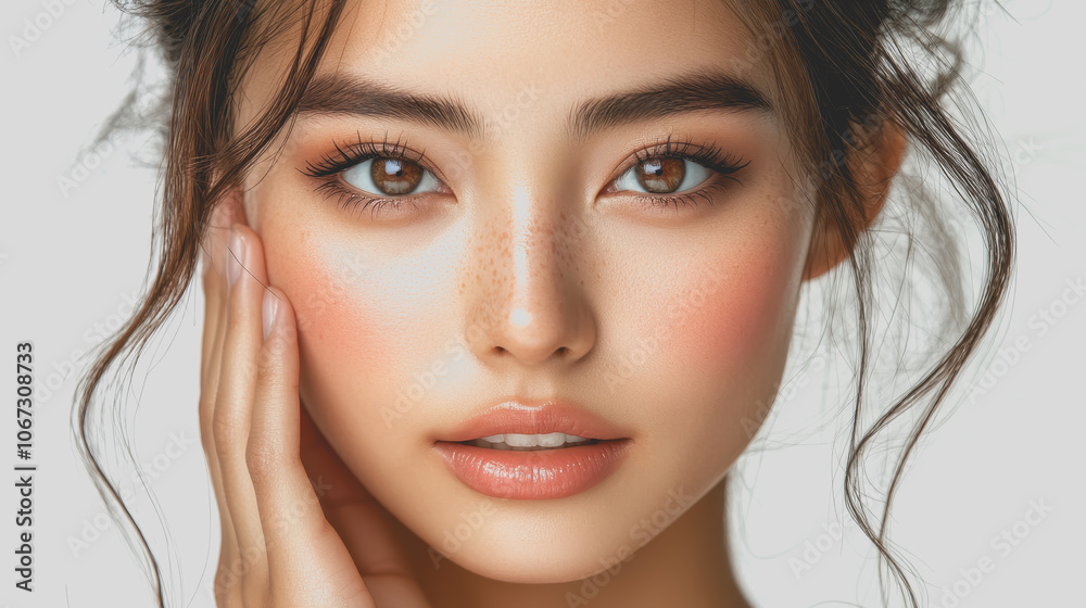 Beautiful Asian Woman with Bright Glowing Skin Beautiful Asian Woman with Bright Glowing Skin