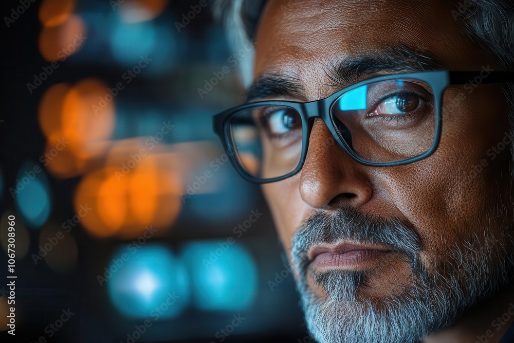 mature indian or latin businessman focused on a computer analyzing market data the scene is contemporary and serious reflecting the dedication and strategy in the world of business mature indian or latin businessman focused on a computer analyzing market data the scene is contemporary and serious reflecting the dedication and strategy in the world of business