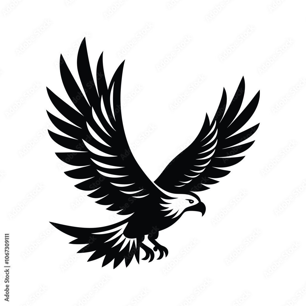 Fototapeta premium Flying Eagle Vector Illustration Design – Majestic Bird Artwork for Print