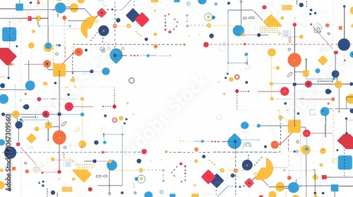 Wallpaper Mural Abstract Business Frame with Colorful Geometric Shapes on White Background for Modern Corporate Design and Presentations Torontodigital.ca