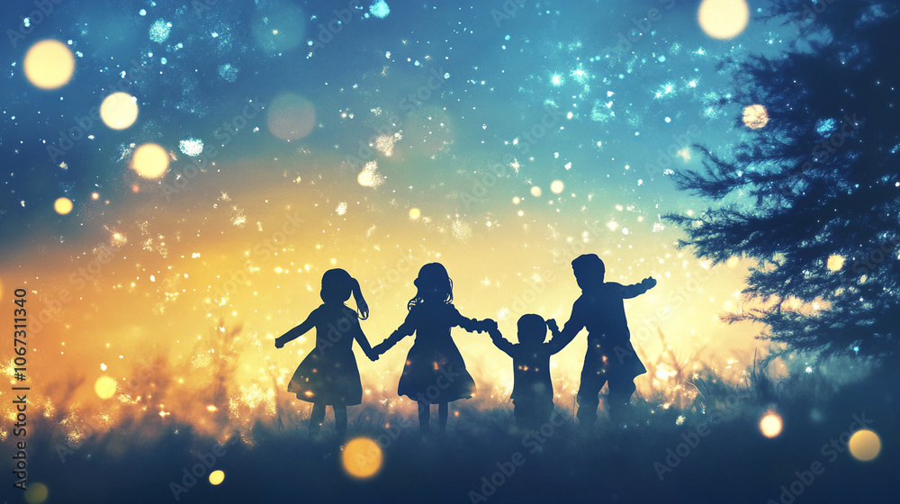 family silhouette background family silhouette background