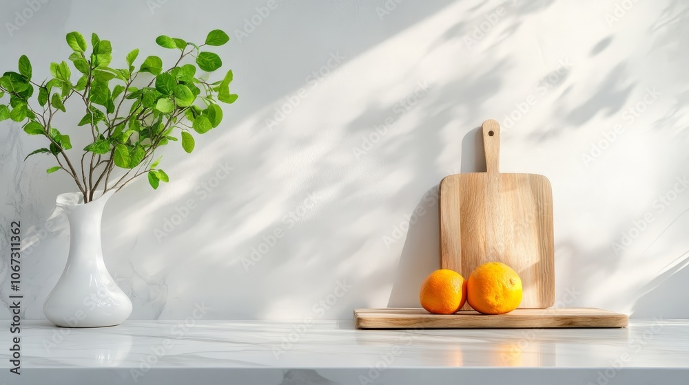 Harmonious Kitchen Design with Natural Elements, Feng Shui Influence, Balanced Layout for Comfortable Cooking Experience