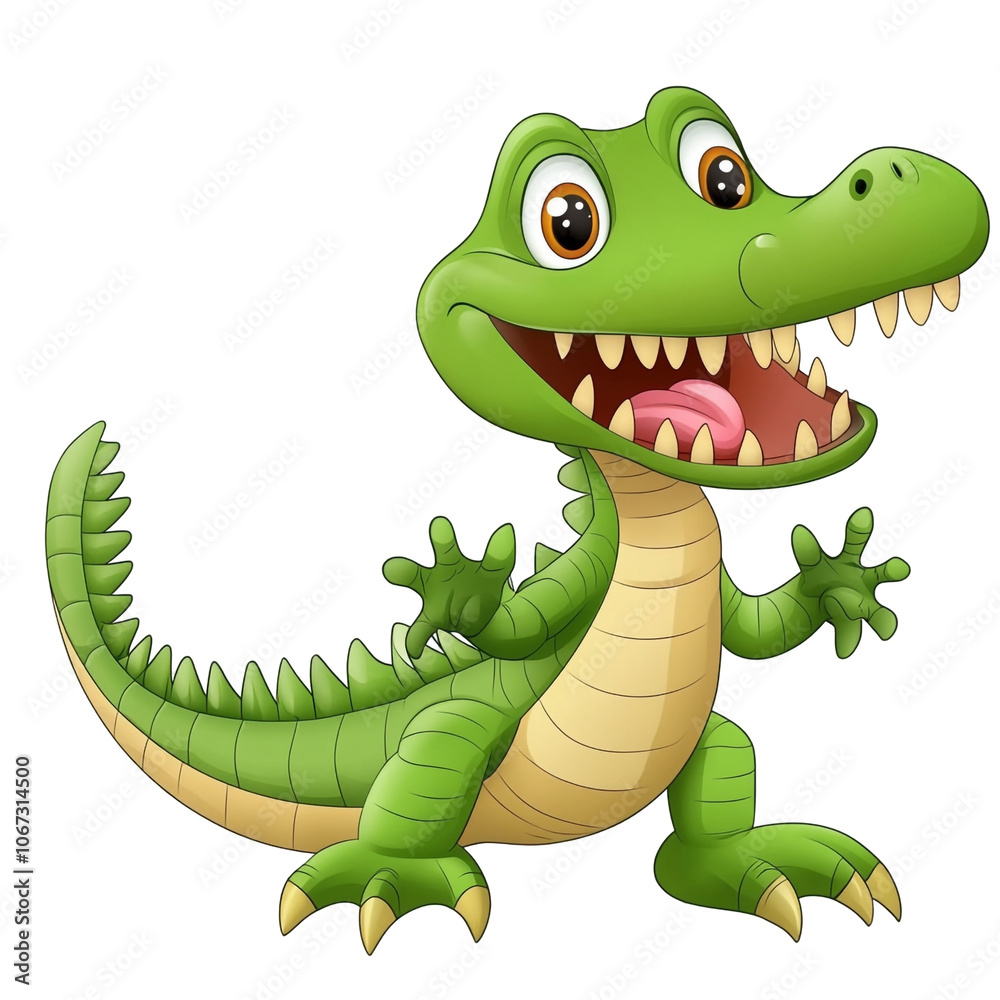 Fototapeta premium Smiling Alligator Cartoon